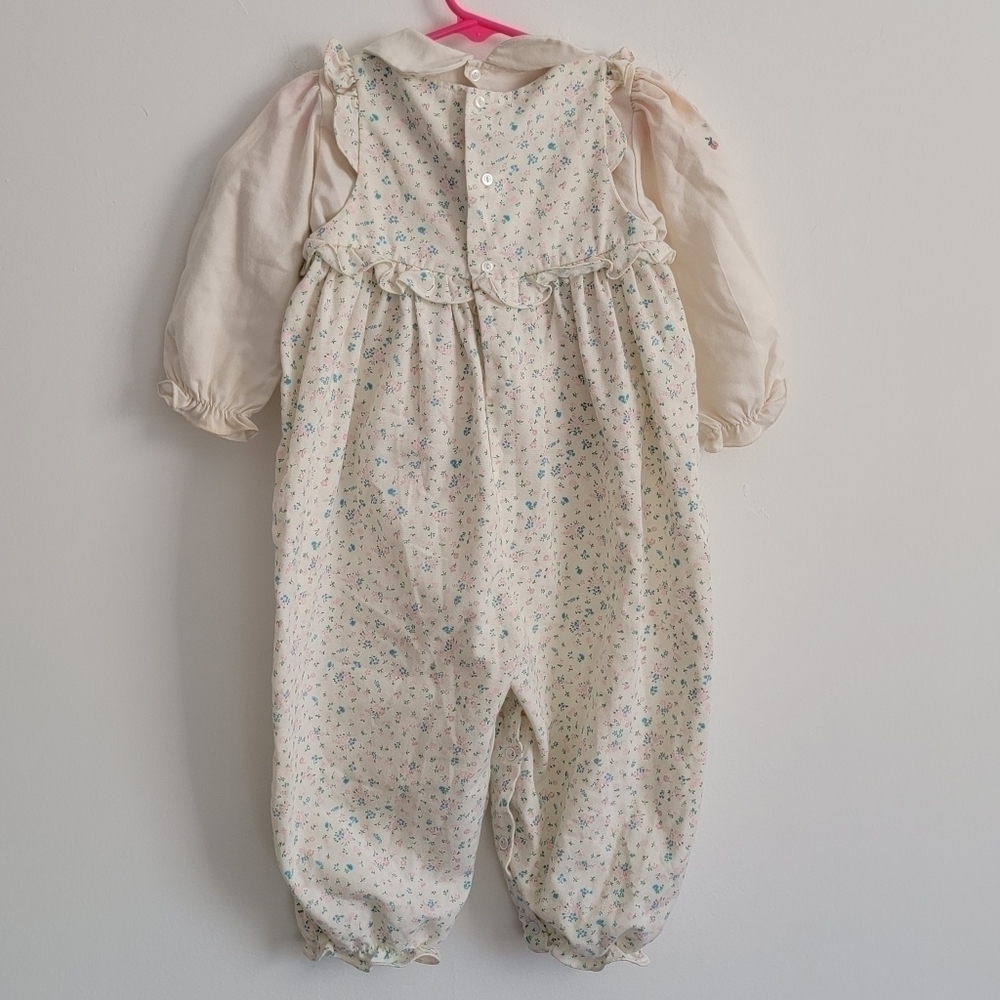 Vintage Rosey Kids 2 piece overalls and top 2T floral - Picture 8 of 12